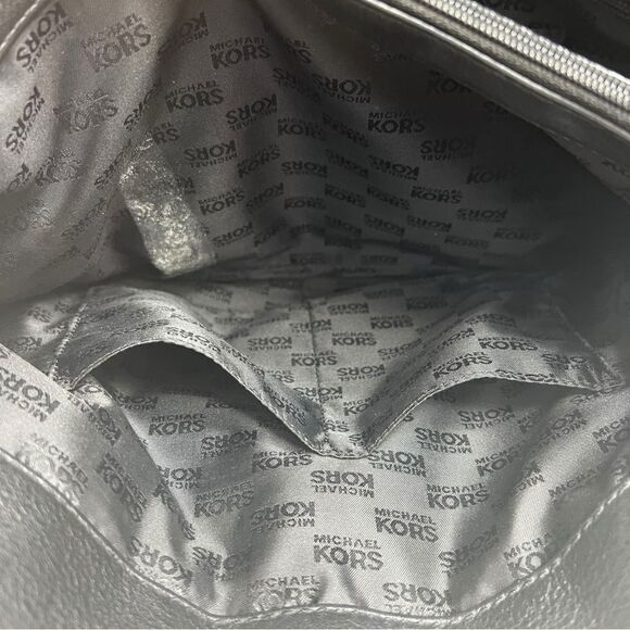 Michael Kors Hamilton Black Pebbled Leather Top Handle Satchel Crossbody Bag - Picture 10 of 13